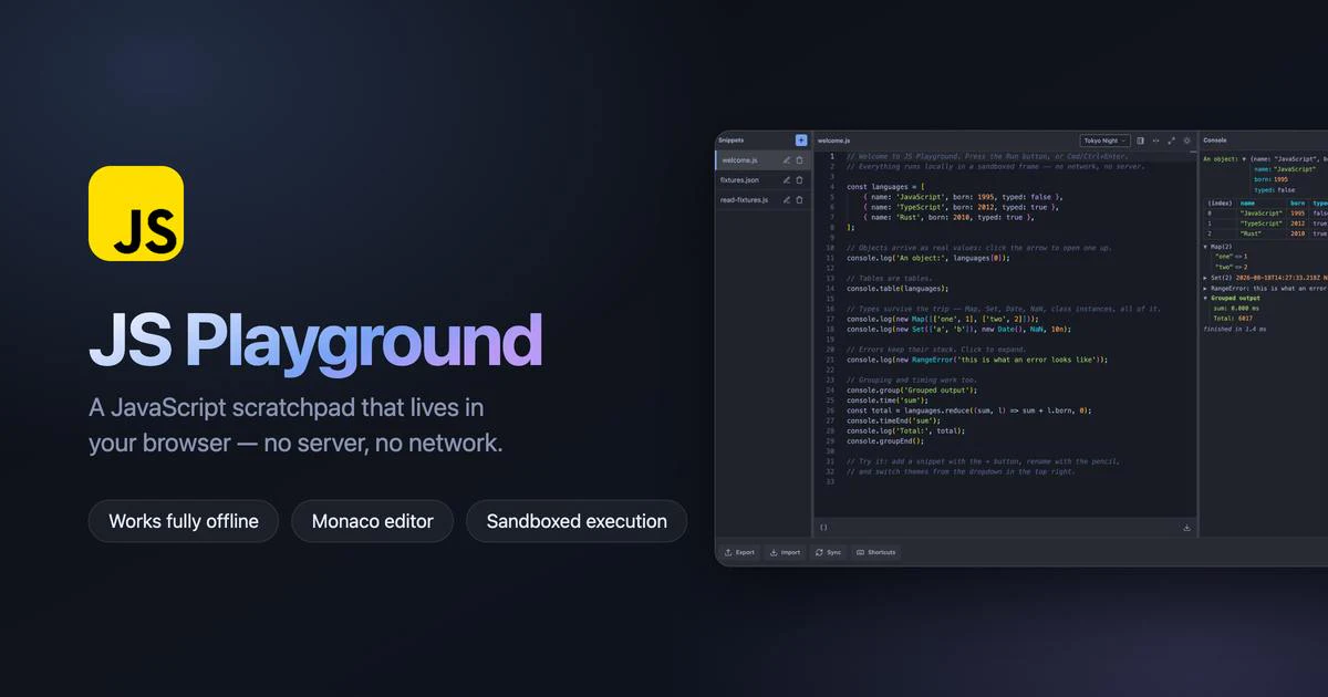 Offline JS Playground product image 1